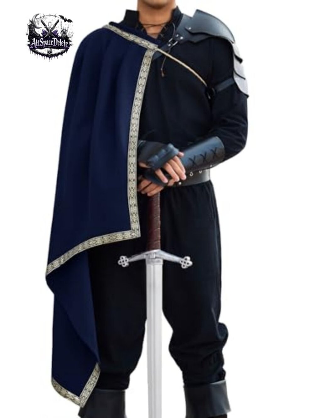 Medieval Renaissance Half Shoulder Cape Wool Blend Knight Costume